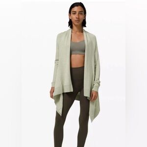 Lululemon Cashlu Knit Wrap Cardigan Heathered Rosemary Green M/L